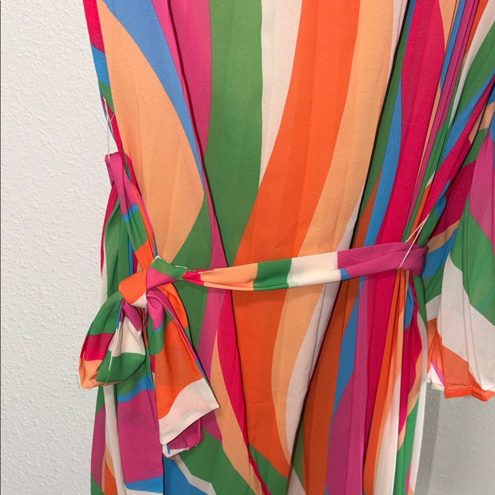 Colorful Striped One-Shoulder Dress - Picture 11 of 15